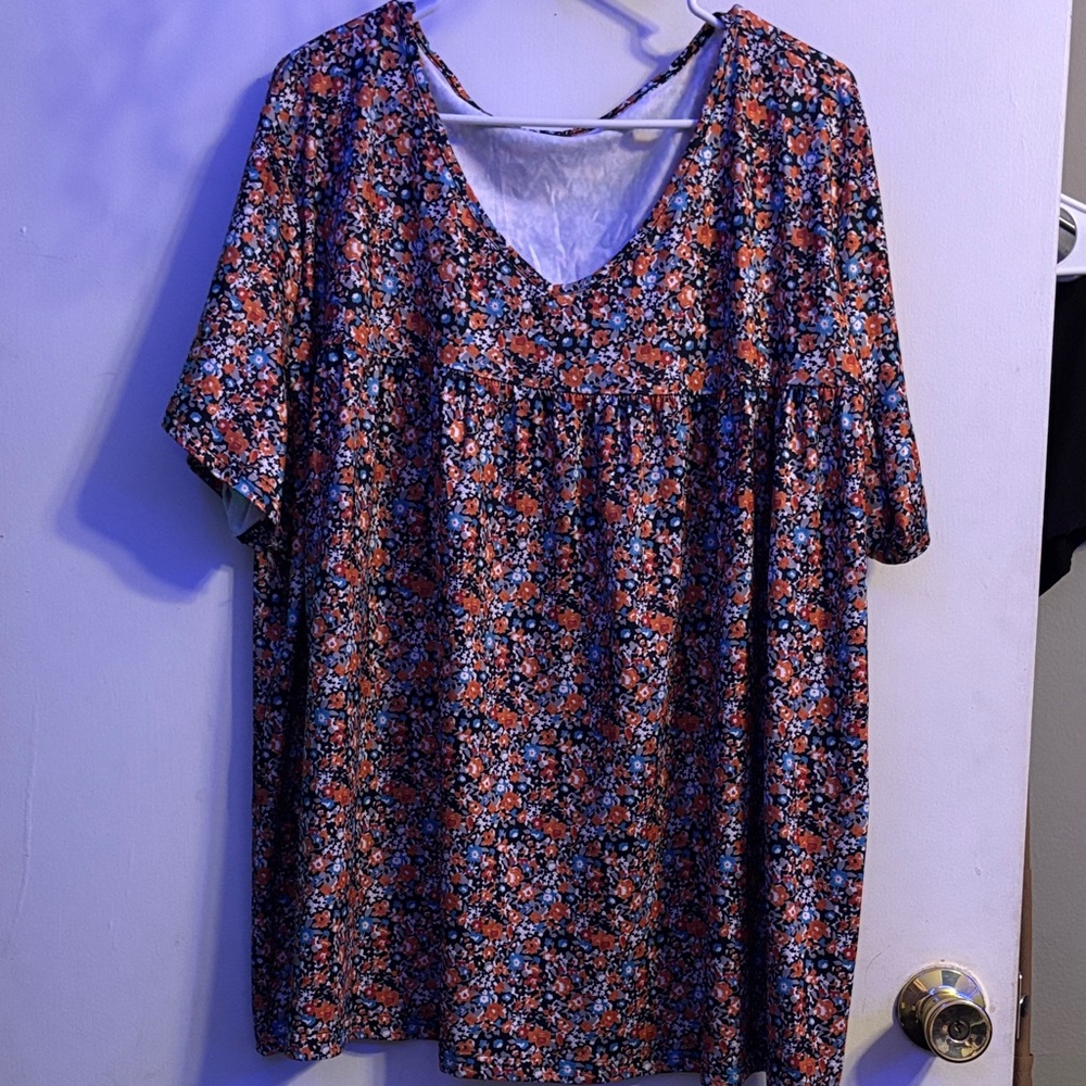 Floral V-Neck Women's Top